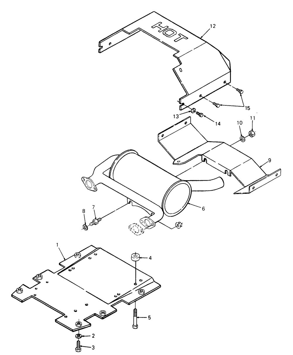 Engine Mounting, Muffler And Air Duct Diagram and Parts List for 2284 864501-899000-145734100-146734100-14A734100 Cub Cadet Lawn Tractor
